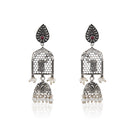 "Charming oxidized dangler earrings, offering an elegant and stylish look for festive wear."
