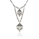 Stylish oxidized long necklace set with intricate detailing, adding vintage charm to your look.
