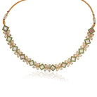 Stunning multicolor Zircon-studded necklace set with matching earrings for a festive look.
