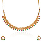 Dazzling gold-tone choker set with a rich finish, ideal for adding elegance to any festive look
