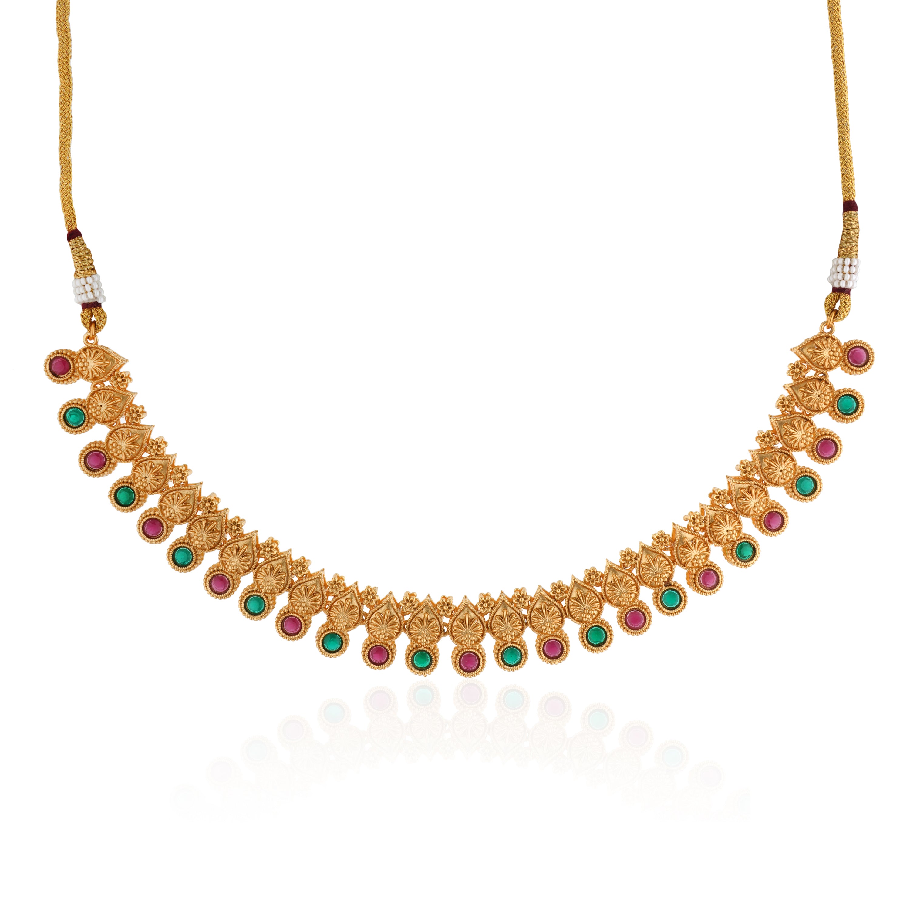 Dazzling gold-tone choker set with a rich finish, ideal for adding elegance to any festive look
