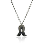 Elegant oxidized long necklace set with intricate details, ideal for festive occasions.
