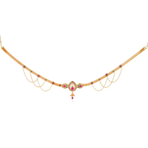 GOLDTONE KAMARBANDH IS A TRADITIONAL WAIST CHAIN FEATURING A GOLDEN FINISH.