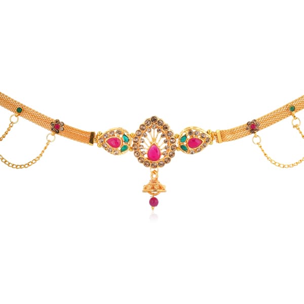 GOLDTONE KAMARBANDH IS A TRADITIONAL WAIST CHAIN FEATURING A GOLDEN FINISH.