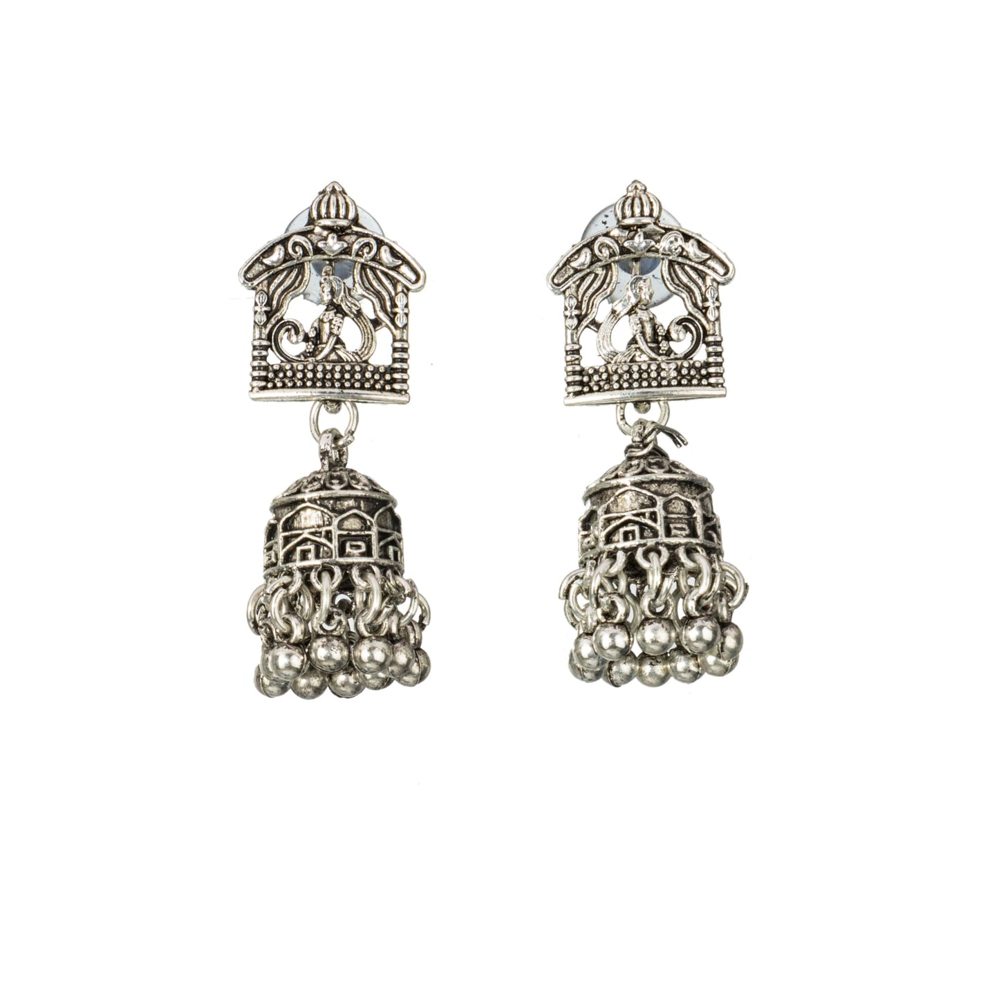 INTRICATELY CRAFTED OXIDIZED LONG NECKLACE SET FEATURING A DETAILED ELEPHANT DESIGN