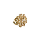 Elegant kundan-studded finger ring, perfect for festive occasions and traditional wear.
