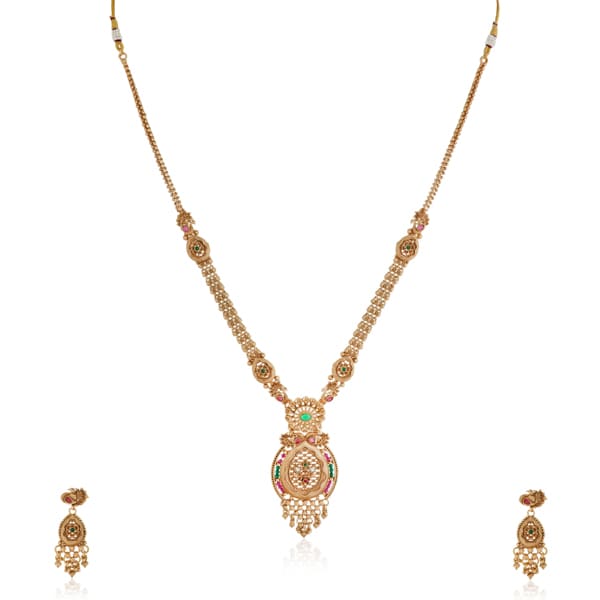 GOLD-TONE LONG NECKLACE SET  ADDING A TOUCH OF CLASSIC ELEGANCE