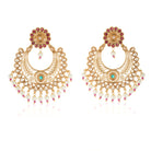 Classic goldtone dangler earrings with a golden finish, adding timeless charm to your festive look.
