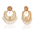 Classic goldtone dangler earrings with a golden finish, adding timeless charm to your festive look.
