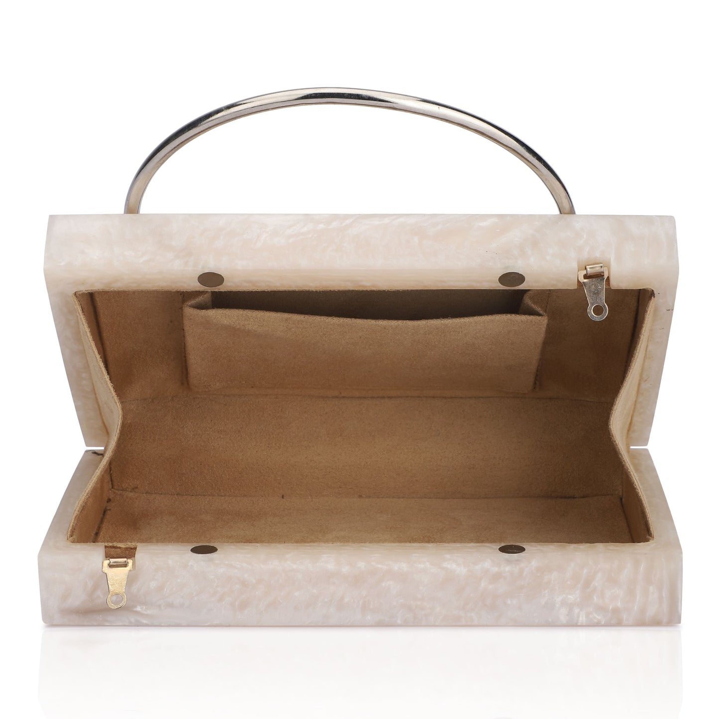 THIS CLUTCH FEATURING HEAVY STONE EMBELLISHMENTS, SOFT ELASTIC LINING, AND AN EXTRA POCKET FOR PRACTICAL STORAGE.