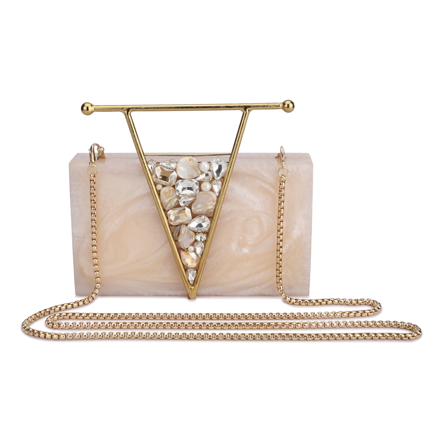 SHOWCASE YOUR STYLE WITH THIS BEAUTIFULLY CRAFTED RESIN CLUTCH, DESIGNED TO PERFECTION WITH EXQUISITE DETAILS.